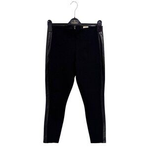 J.Crew The GIGI Pants Women's Black Skinny Stretch faux leather sides size 4
